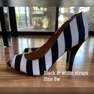Black White High Heels Shoes